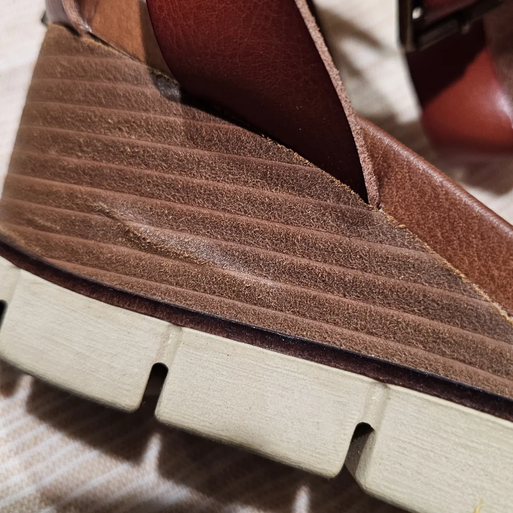 MIA Brown Leather Sandals
